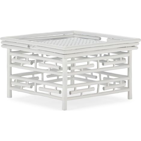 Mesa De Centro 80X80X45 Bambu/Ratan Blanco (1/2)