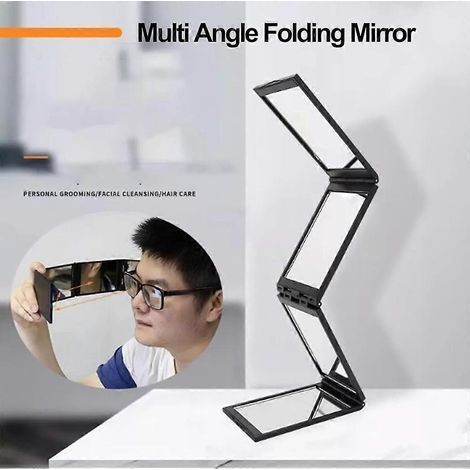 Miroir pliable à 4 faces, miroir compact pliable multi-angles à 360 degrés (nouveau) (1/4)
