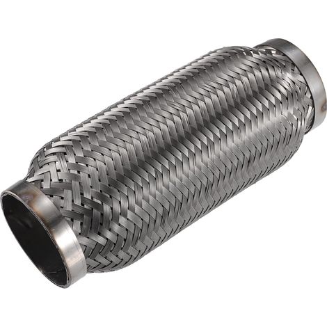 Tuyau D'Échappement Flexible 1pc Pour Voiture En Acier Inoxydable Couleur: Argent, Dimension: 60x200mm, Usage: Universel, Fonction: Isolation Vibrations, Installation: Soudage (1/5)