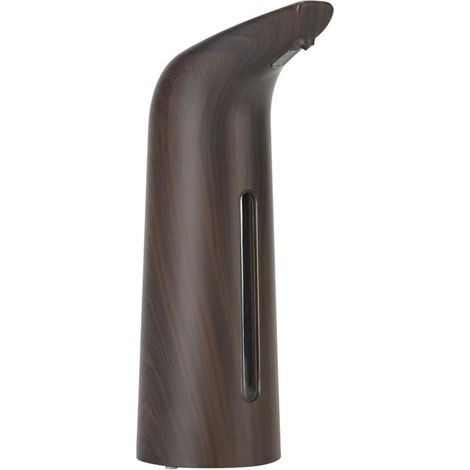 a Seifenspender 400 ml automatischer berührungsloser Flüssigseifenspender dunkle Holzmaserung batteriebetrieben ca 214 x 70 mm 8 43 x 2 76 Zoll 8,43