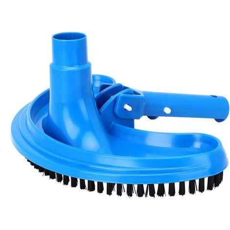 Brosse de Piscine Tête D'aspiration Piscine Courbée Brosse de Nettoyage de Piscine Brosse pour Parois et Fond de Piscine Bleu (1/5)