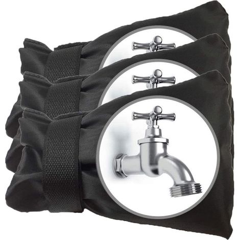 3pcs noir Cache Robinet Exterieur Couvre-Robinet pour Hiver Antigel Étanche Couverture de Protection de Robinet de Jardin Extérieur Grande Taille (1/5)