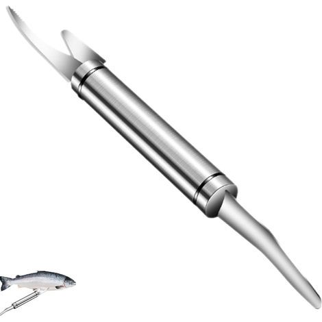 Fish Scaler - 5-in-1 Tool for Deveining Shrimp - Stainless Steel Fish Cleaning Knives - Kitchen Tools Fillet Knives with Ergonomic Non-Slip Handle (1/5)
