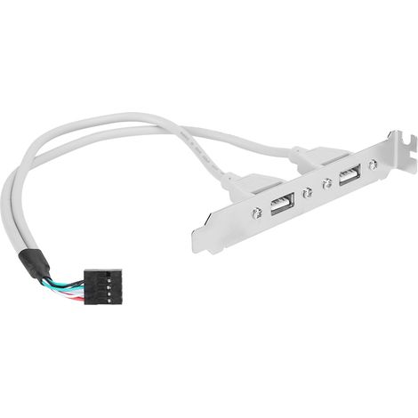 Adaptateur réseau d'extension de châssis d'ordinateur USB 2.0 à 2 ports avec câble arrière C0508