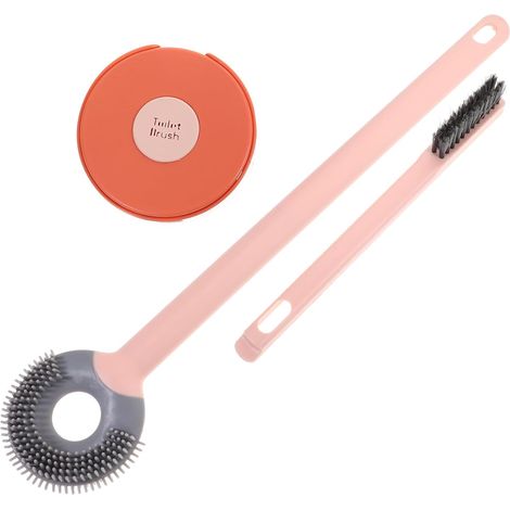 Brosse WC murale en silicone SECFOU avec support et couvercle , flexible TPR pour salle de bain rang (1/5)
