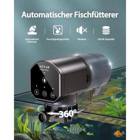 Distributeur de nourriture automatique pour aquarium avec minuterie réglable 8/12/24 heures (1/5)