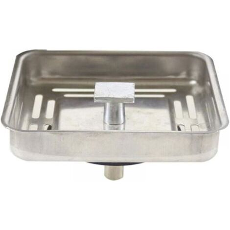 Bouchon de vidange d'évier carré en acier inoxydable, 1 pièce, 78x42mm (1/5)