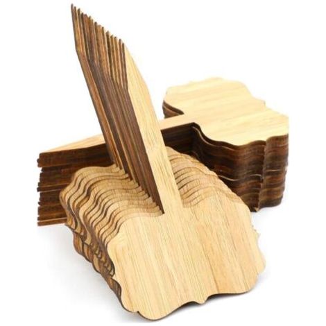 30 Pièces Étiquettes De Plantes en Bambou, Marqueurs De Plantes Décoratifs De Type t Étiquette De Jardin en Bois, avec Un Stylo, pour Graines De Jardin en Pot Herbes Fleurs Légumes