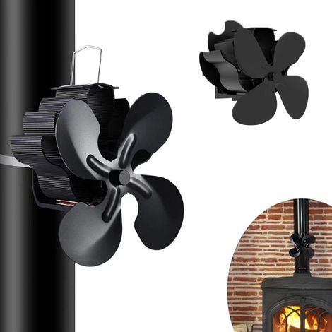 Online Store – Ventilateur de poêle à bois – Auto-alimenté – 4 pales – Aluminium anodisé – Silencieux 35dB – Pour poêles à granulés et bûches (1/5)