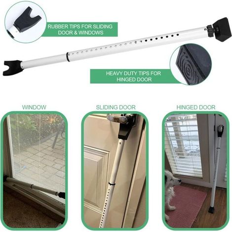 Barre de sécurité pour porte-fenêtre coulissante, butée de porte robuste et réglable, pour maison, appartement, voyage (1/5)