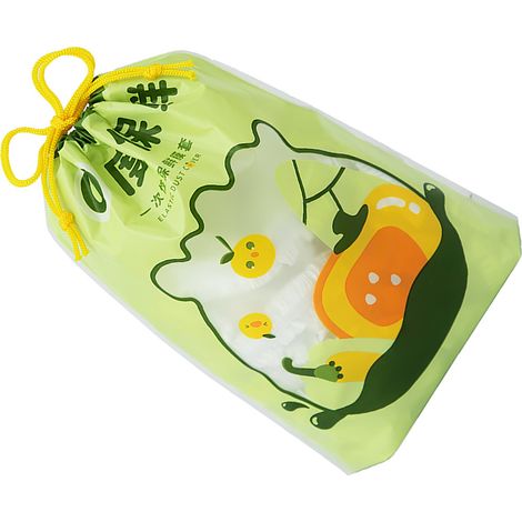 100 sacs de conservation des aliments frais, couvercles élastiques en plastique extensible avec fermeture ajustable. (1/5)