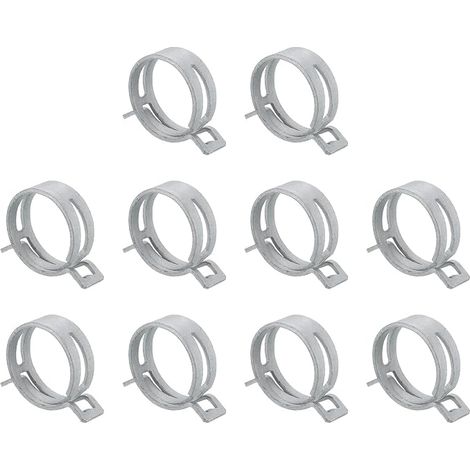Lot de 10 colliers de serrage 34 mm à ressort pneumatique argent (1/5)