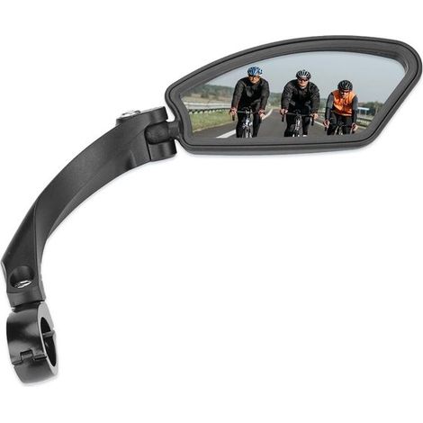 Espejo retrovisor bicicleta eléctrica, Llave Allen incluida, Espejo retrovisor manillar acero inoxidable, ajustable giratorio, 1 pieza, negro (1/5)