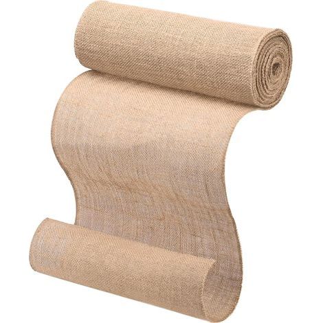 Tischdecke aus Jute, 30 cm x 10 m, Tischläufer, raue Baumwoll- und Leinenkanten sind sauber vernäht und können zugeschnitten werden, geeignet für DIY-Projekte wie Hochzeiten und Partys