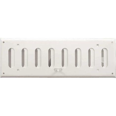 Grille de ventilation à coulisse - En acier Blanc - 300 x 100 mm