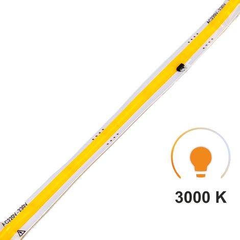 Striscia LED COB da 1 m, 220 V, 3000 K, 296 LED/m, 8 mm (1/5)
