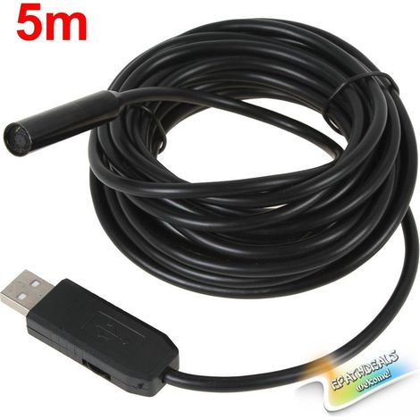 Trade Shop - FLEXIBLE USB-ENDOSKOPKAMERA FOTO-INSPEKTIONSKAMERA 4 LED 5 MT SONDE - (1/2)