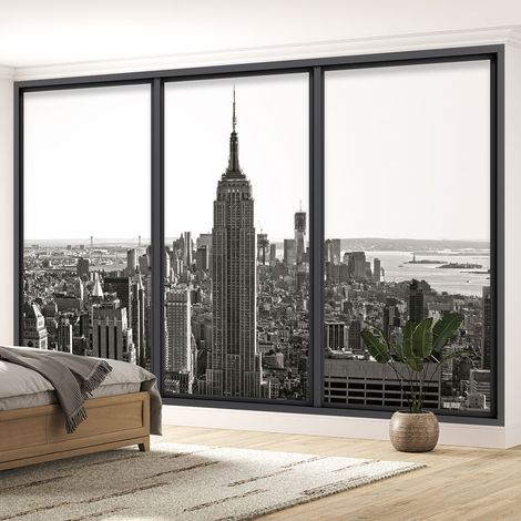 Papier peint panoramique Trompe l'oeil baie vitrée - New york - 130 cm x 78 cm (1/5)