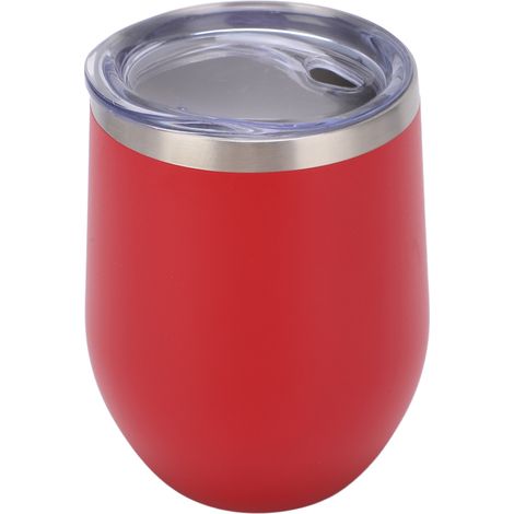 Stielloses, doppelwandiges, isoliertes Edelstahl-Weinglas (355 ml) für Cocktails, Kaffee und Eis (1/5)