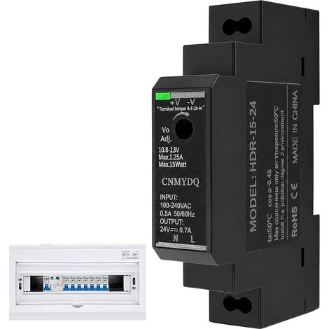 Alimentation Rail Din 15W 24V 0.63A Convertisseur Ac Dc Industriel (1/5)