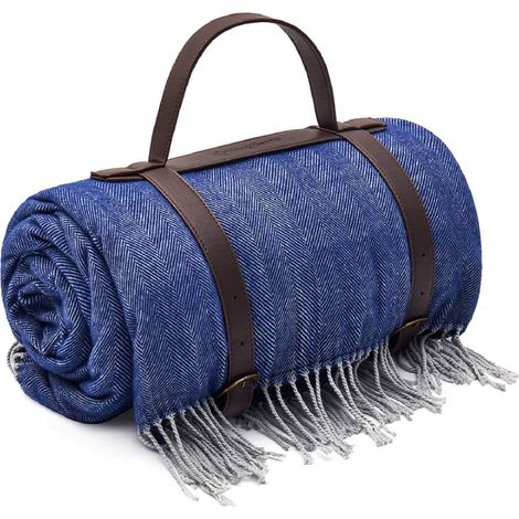 Couverture de Pique-Nique Tapis de Plage Couverture de Jet en Fausse Laine Pompon Tassel Élégant Multifonctionnel Pliable Léger 150x200cm Cadeau pour Camping Randonnée Voyage Bureau