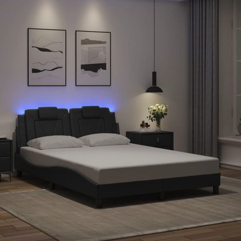 Estructura de cama Viana con LED sin colchón gris 120x200 cm vidaXL (1/5)