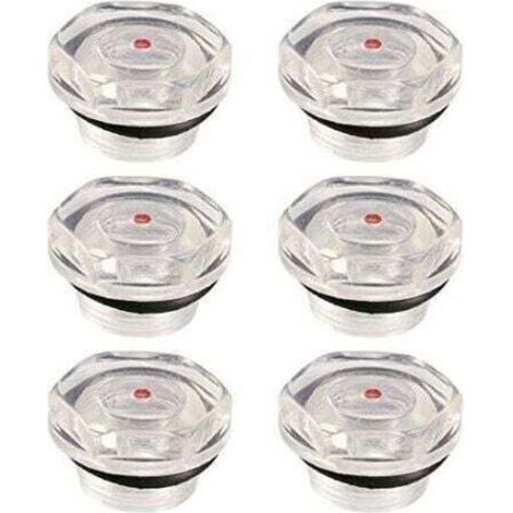 Ölstandsanzeigekappe für Luftkompressoren, Ölschauglas, Kunststoff-Flüssigkeitsschauglas, 20-mm-Gewinde, 6 Stück
