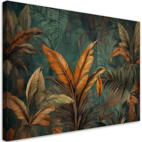 Tableau sur toile Feuilles tropicales fleurs 100x70 (1/5)