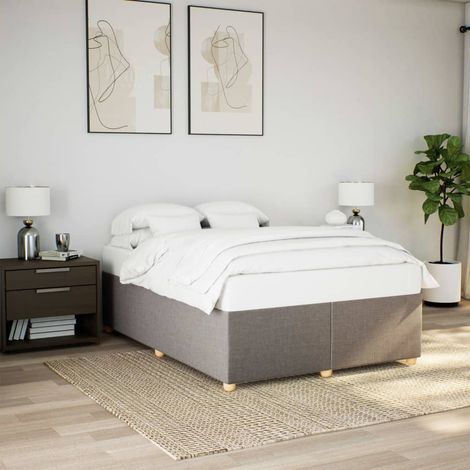 Cadre de lit sans matelas,Structure de lit,Lit Adulte taupe 160x200 cm tissu (1/5)