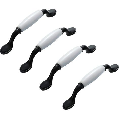 CCYKXA 4 x Keramik-Schrankgriffe im europäischen Stil, Küchenschrankgriff aus Keramik und Aluminiumlegierung, 96 mm Schubladengriff, mit Schrauben