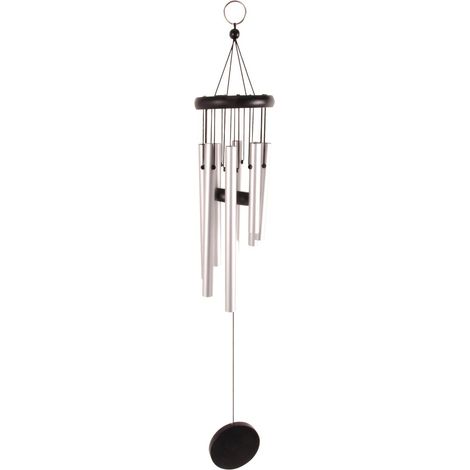 Esschert Design Windspiel S Silberfarben ringförmig 56,5 cm - Alu & Holz (1/2)