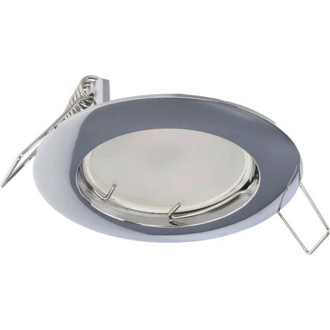 Support de spot encastrable fixe rond ZIVA Chrome IP20 aluminium chromé - EDO Solutions (1/5)