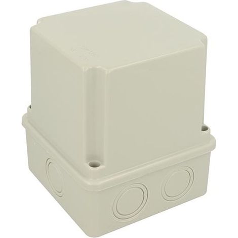 Boite de dérivation IP54 100x100x120mm, avec couvercle rehaussé, 6 entrées pré-découpées