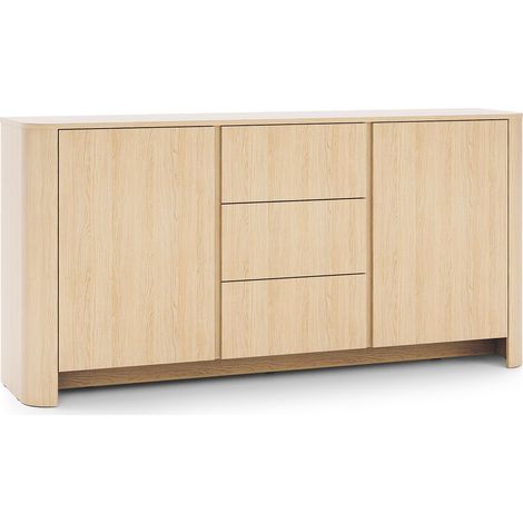Credenza, Rovere Vicenza, 103 x 39 x 132 cm  Mobile moderno con bordi arrotondati (1/5)