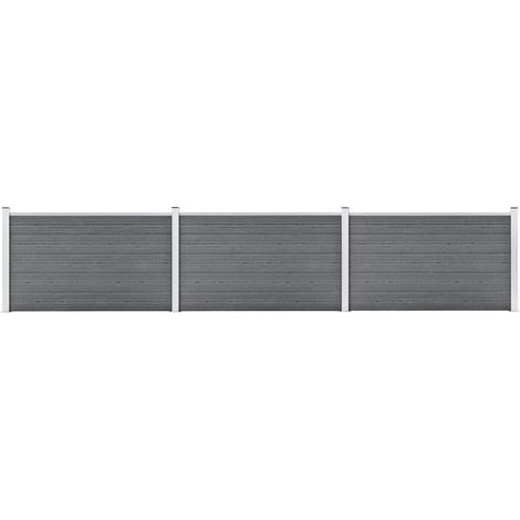 FIMEI Clôture de jardin WPC 526x106 cm Gris (1/5)