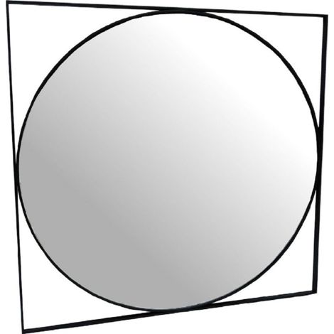 Isaac Mirror - Glass/Iron - L1.5 x W97 x H97 cm - Black