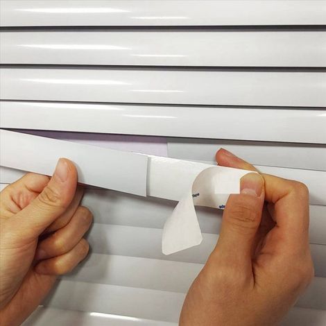 Lattes De Remplacement Pour Stores Horizontaux - PVC Blanc - Adhésif Haute Résistance - Universel - 30 Ensembles (1/5)
