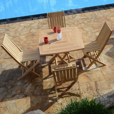 Salon de jardin en teck massif Antibes, 4 places (1/4)