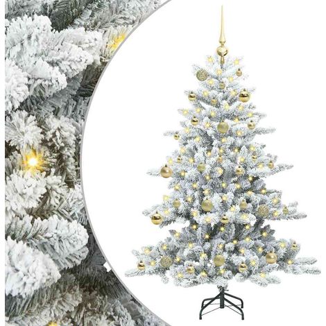 Albero di Natale Albero natalizio Albero festivo Artificiale con Rami Pieghevoli Bianco 150 cm (1/5)