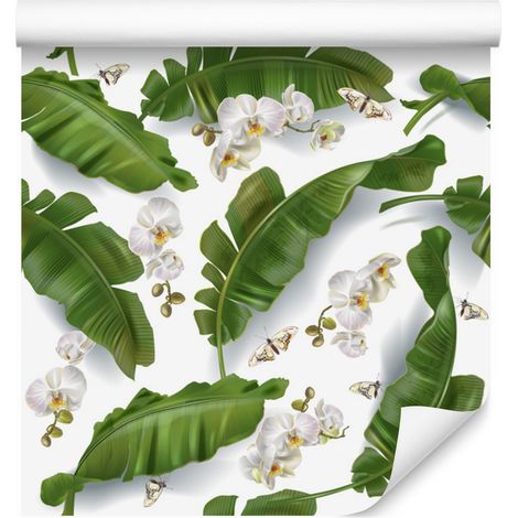 Papel pintado Flores orquídea naturaleza para salón y dormitorio 50x1000 cm (1/5)