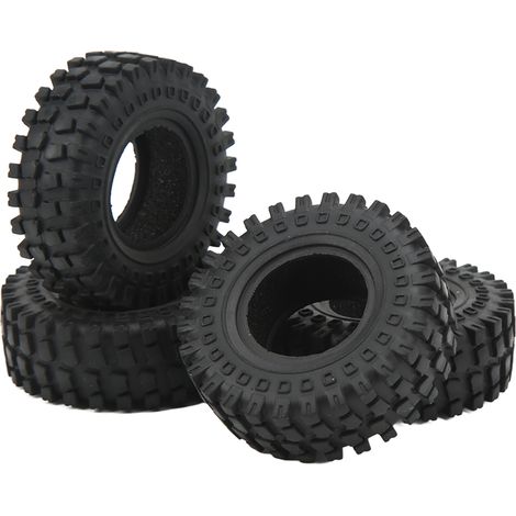4 pneus en caoutchouc RC 1,25 pouces, accessoires noirs pour AXIAL 1/24 SCX24 et FMS 1/24 FCX24 (1/5)