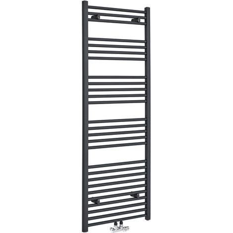 Milano Neva Anthracite Central Connection Heated Towel Rail Radiator - 1600mm x 600mm (1/4)