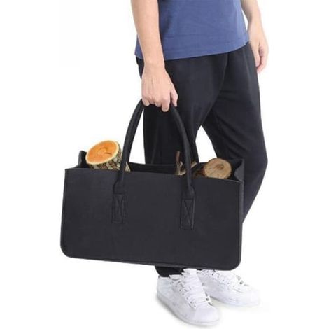 Accessoires Décoration Sac de rangement élégant Sac à journaux Vêtements de pique-nique Couverture Bois de chauffage Panier de voyage Gris clair