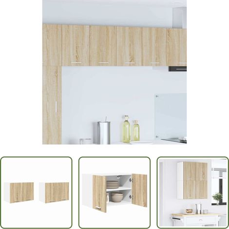 vidaXL Holzschrank -  Hängeschrank 2 pcs Sonoma-Eiche und Weiß 60 x 31 x 40 cm (1/5)