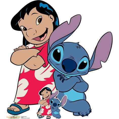 Figurine en carton Disney Lilo et Stitch les bras croisés- 114 cm