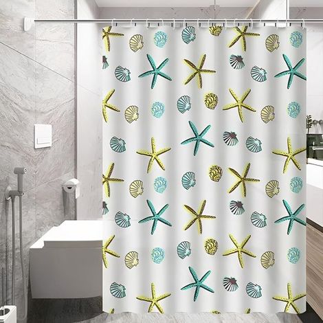 Cortina de ducha antimoho - Apta para barras de cortina de ducha - Juego de ducha - Anillas para colgar (1/5)