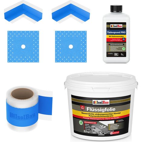 Dichtset Dusche Flüssigfolie 9,5 kg Abdichtset Dichtband Bad Duschelement Set (1/5)