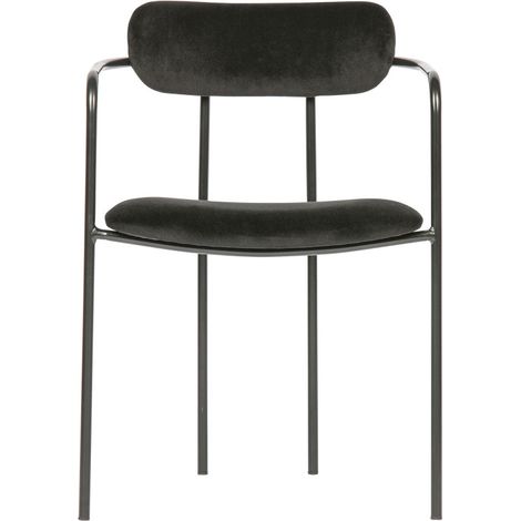 Chaise moderne en velours noir TILLY