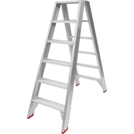 PROVOST - Escabeau double accès en aluminium inoxydable - 6 marches