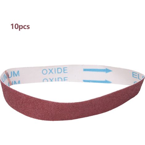 Lot de 10 bandes abrasives en alumine, 528 x 30 mm, grain 400, pour le travail du bois et la quincaillerie (1/5)